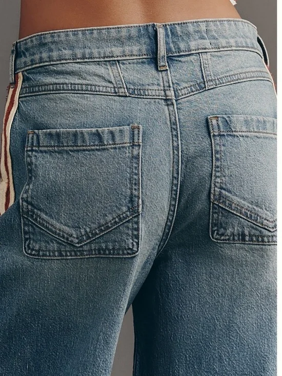 Pilcro Azura High Rise Wide Leg Track Stripe Jeans Size 27 - Picture 8 of 8